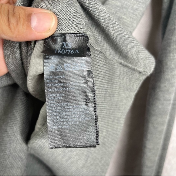 Allsaints Flick Turtleneck Jumper Sweater In Gray Women's Size XS - Picture 3 of 5